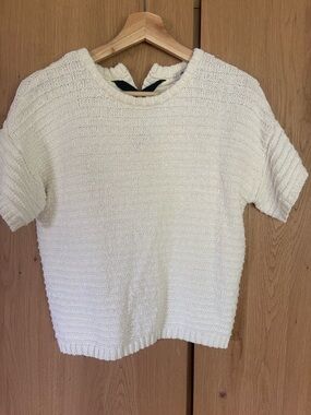 Madewell Cream Textured Knit Tee